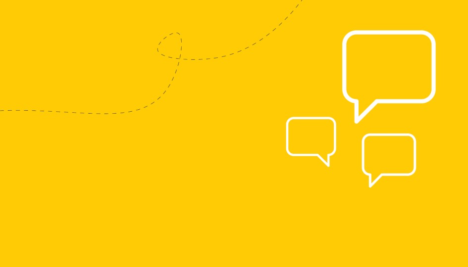 Yellow background with speech bubbles
