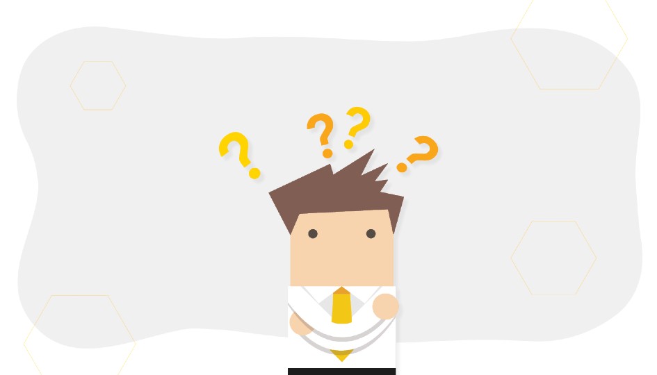 Vector image of a man looking confusing