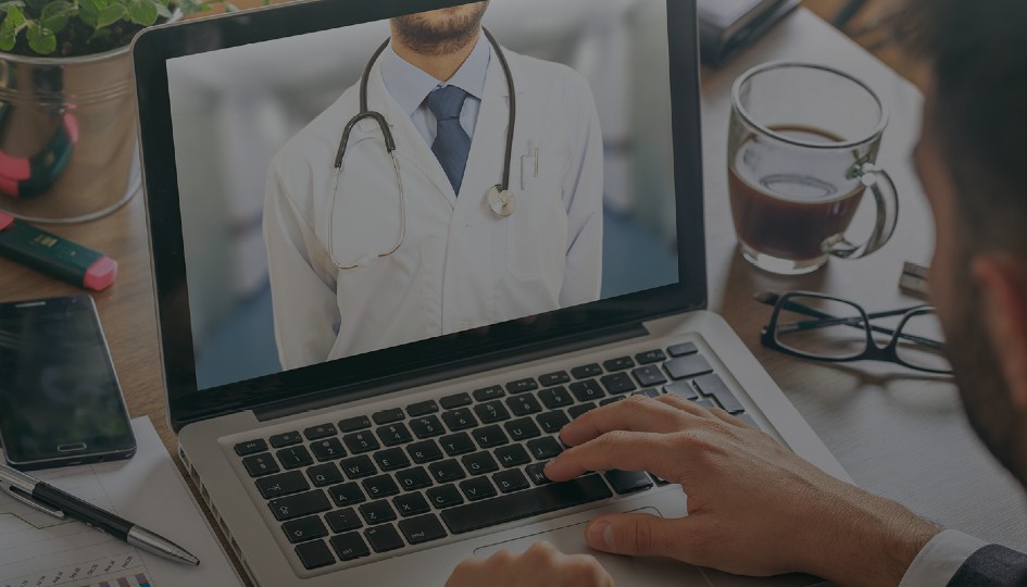 Doctor on a computer screen