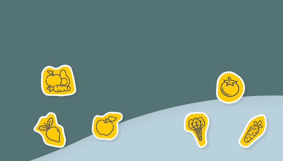 Banner image with vegetable icons