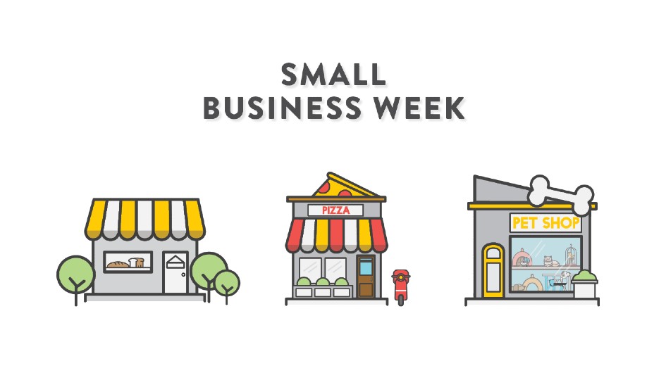 Small Business Week | Vector images of storefronts