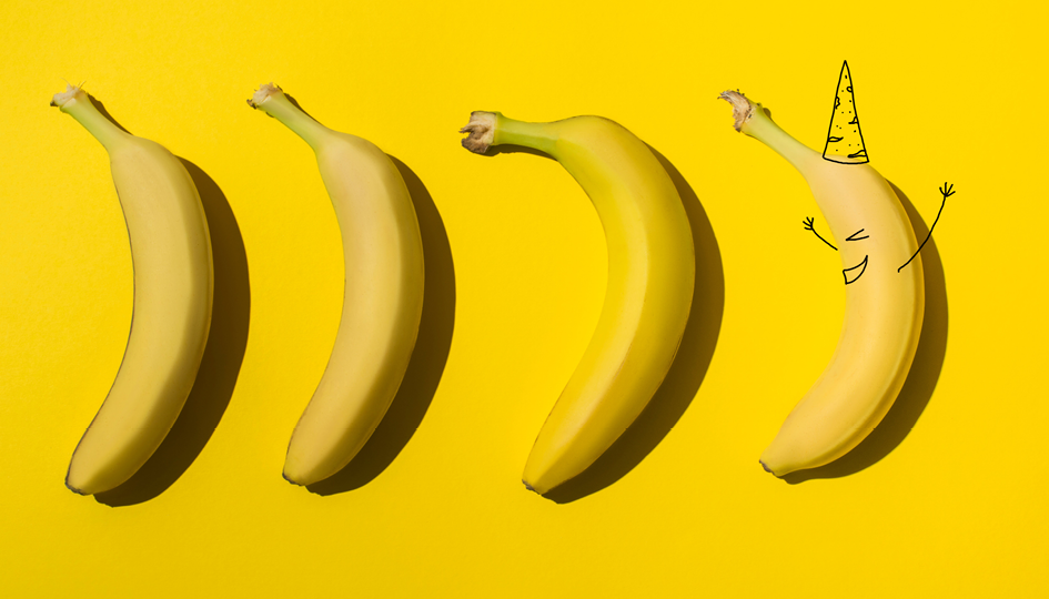 Bananas on a yellow background | Social Committee | Benefits by Design