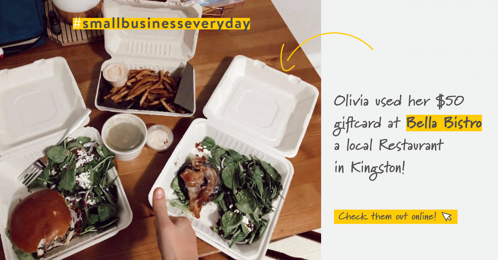 Take out food on a tabletop | Support Small Business | Benefits by Design