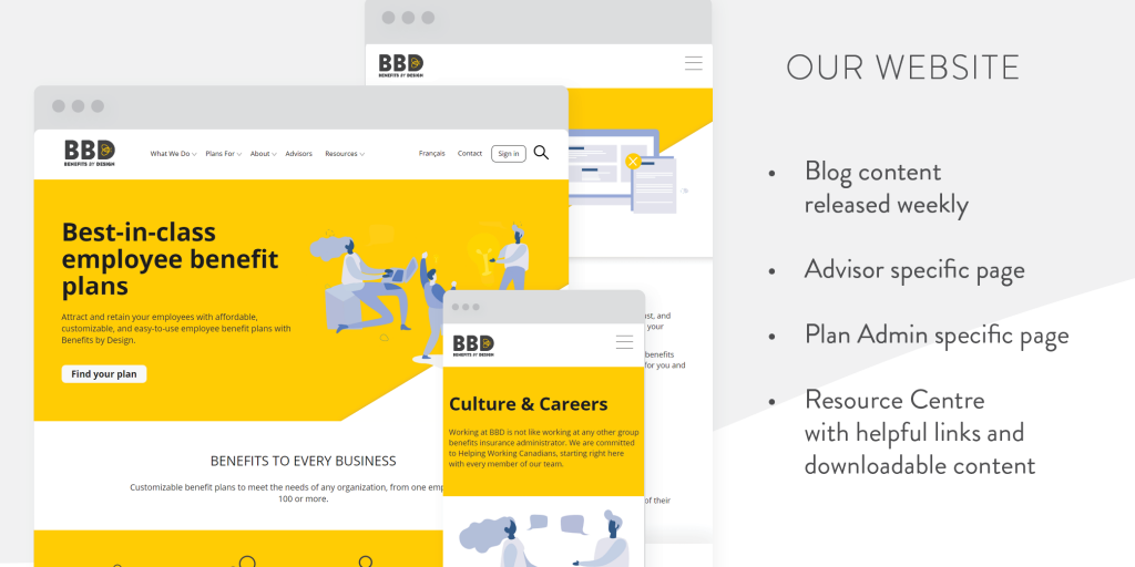 Screenshots of new website | Brand Identity