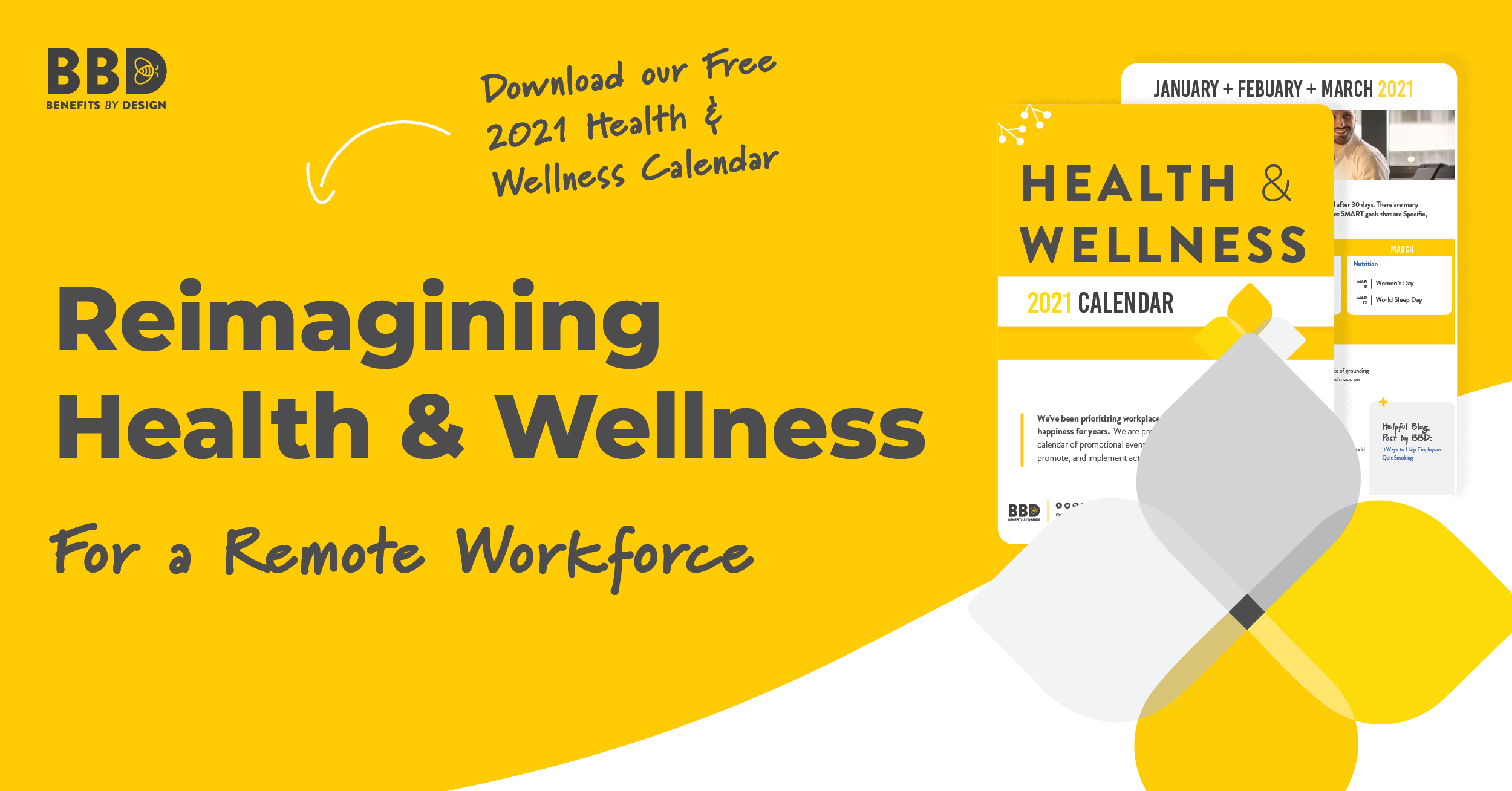 Reimagining Health & Wellness for a Remote Workforce | Images of Health and Wellness Calendar | Benefits by Design