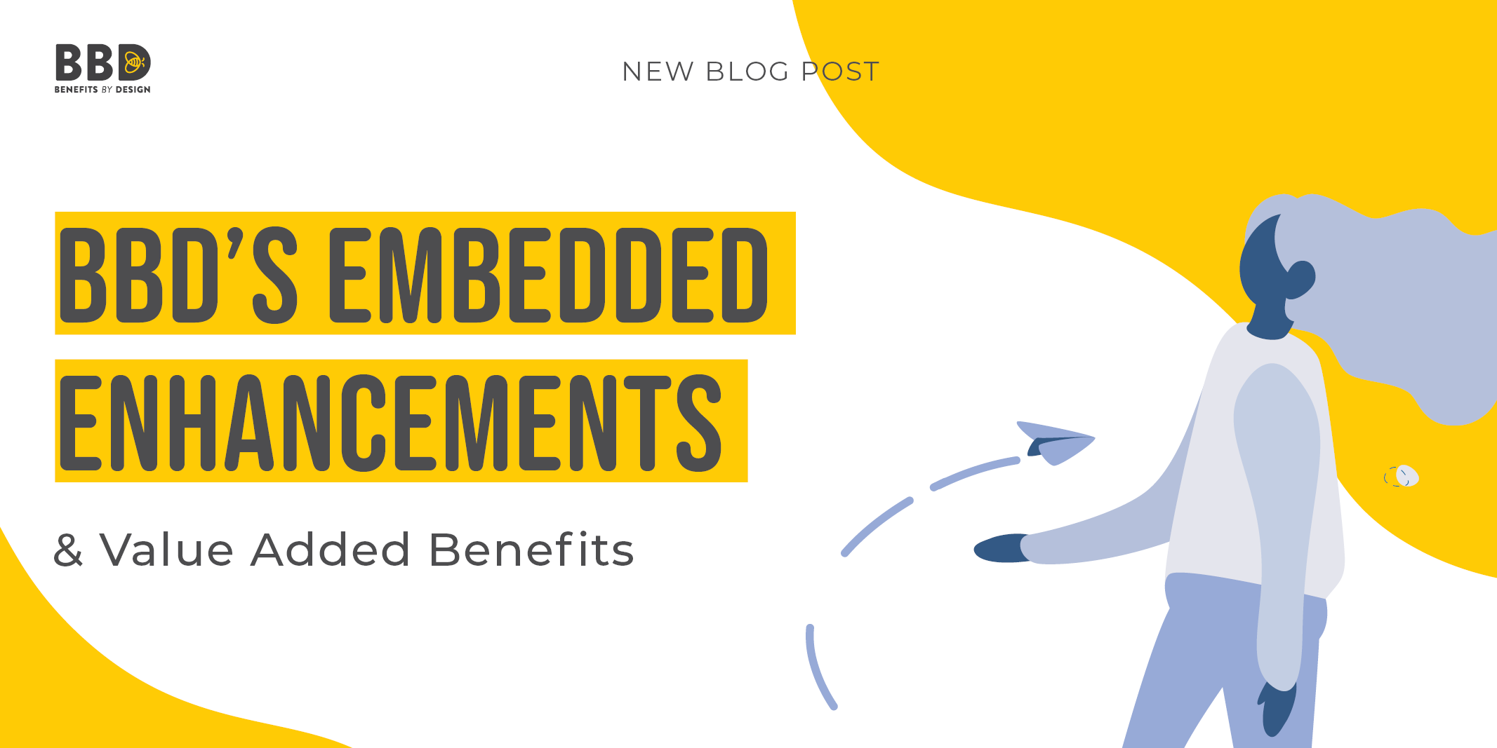 BBD's Embedded Enhancements | Cartoon Woman Walking | Benefits by Design