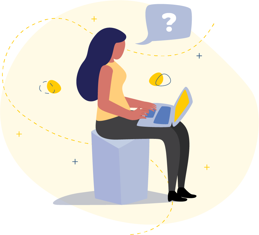 Vector Image | Woman Using Laptop | Benefits by Design