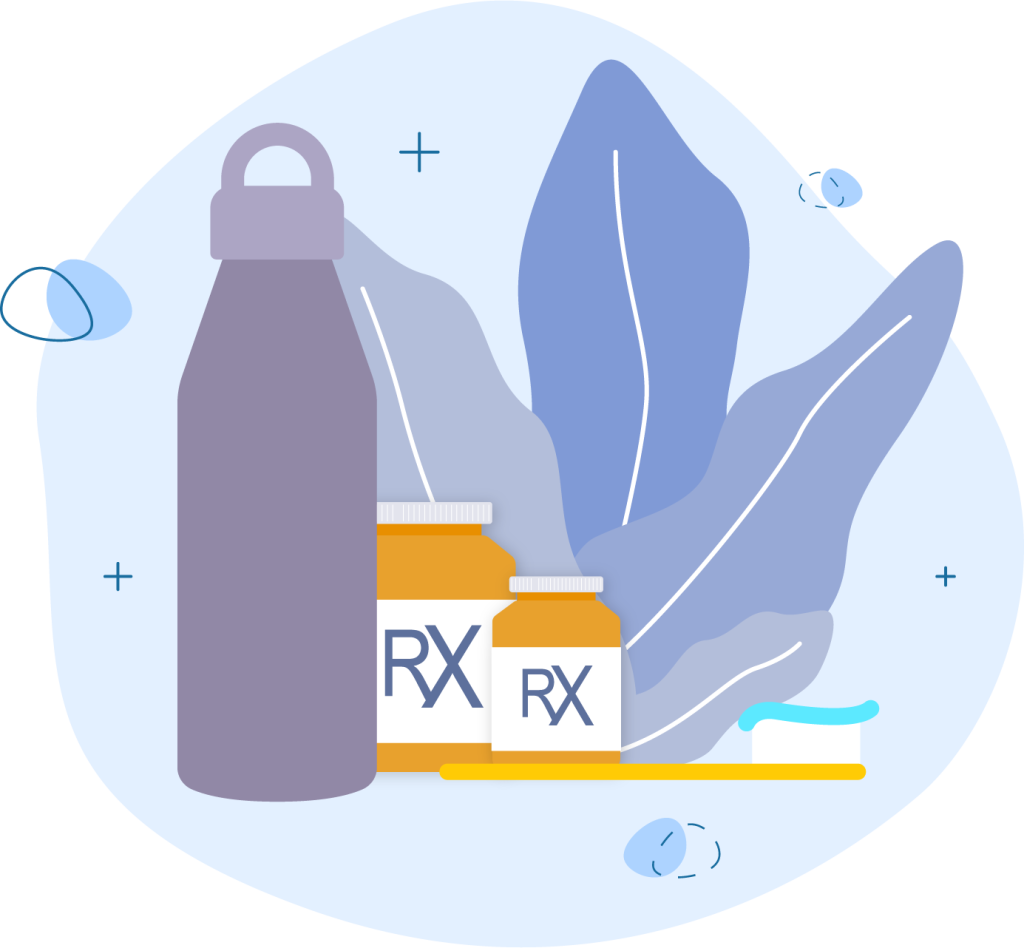 Vector Image | Water Bottle Next to Plants