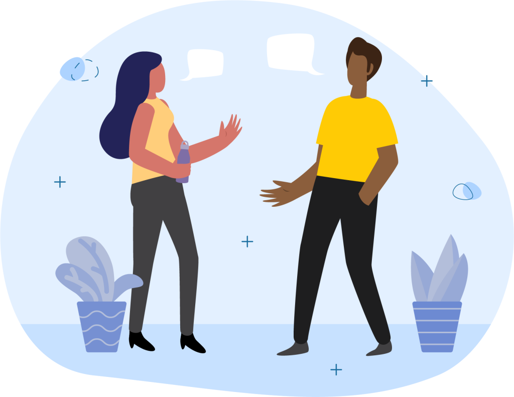 Vector Image | Two Employees Chatting at Work