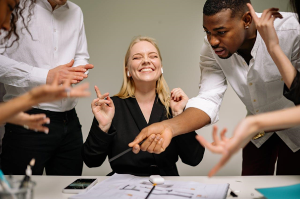 happy people at the office